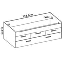 Cama Compacta juvenil blanca de tablero melamínico con cama nido y 3 cajones con ruedas unidireccionales.