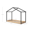 Cama Montessori cabaña de madera con diseño moderno en color antracita
