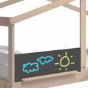 Cama montessori cabaña blanca con tobogán integrado para niños