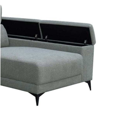 Chaisselonge relax eléctrico modelo London gris con arcón integrado y toma USB, fabricada en España