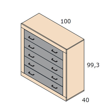 Cómoda 5 cajones L'AQUILA