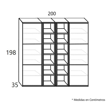 Composición Librería Alta Salón Comedor BOLONIA