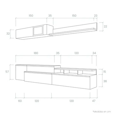 Composición Salón CATANIA 2 ambiente 8