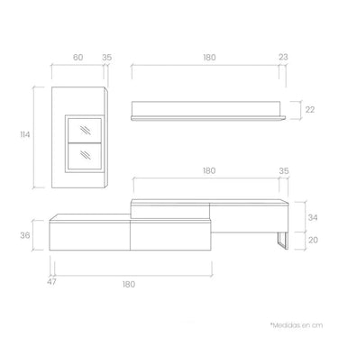 Composición Salón CATANIA 2 ambiente 6