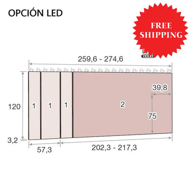 Composición Dormitorio de Matrimonio SIENA ambiente 2 Dormitorio Matrimonio