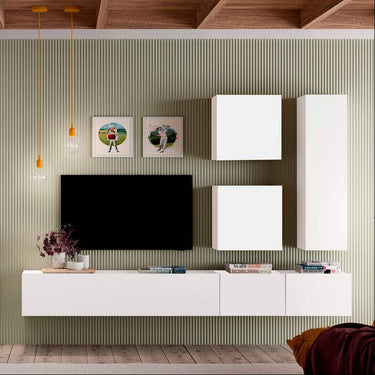 Composición de salón Florencia ambiente 2 con mueble TV flotante y diseño elegante