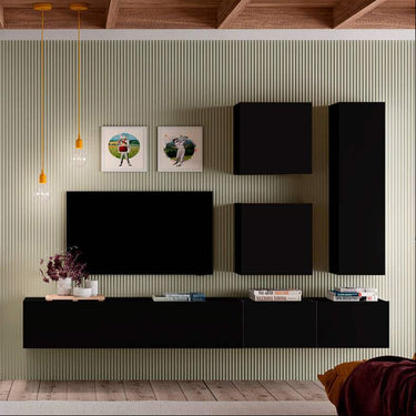 Composición de salón Florencia ambiente 2 con mueble TV flotante y colores elegantes