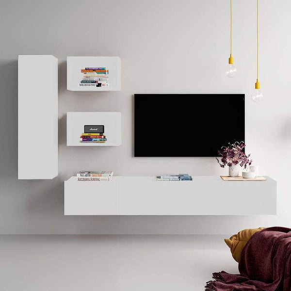 Composición de salón FLORENCIA 6 con mueble TV flotante y almacenamiento moderno