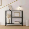 Estantería baja metálica AINATIT mod.2 en negro y blanco compacta