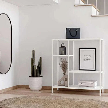 Estantería baja metálica AINATIT mod.3 negro y blanco compacta