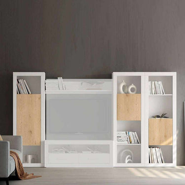 Estantería librería ASTI con trasera y 4 huecos abiertos personalizable
