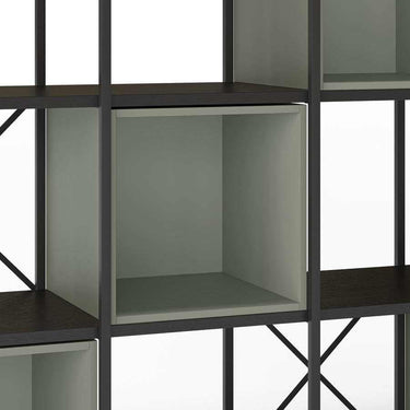 Estantería librería modular Ayna 140 con estructura metálica y compartimentos tipo cubo