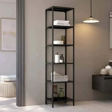 Estantería metálica simple AINATIT alta y estrecha en negro