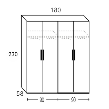 Armario 4 puertas GENOVA