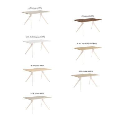 Mesa de comedor fija patas metálicas mod. BETTINA