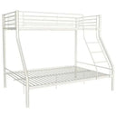 Litera doble metalica con cama individual arriba y cama matrimonio abajo