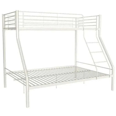 Litera doble metalica con cama individual arriba y cama matrimonio abajo