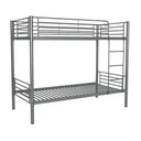 Litera metálica LEURET doble cama 90x190 blanca y gris