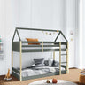 Litera montessori ROMÁNTICA verde para dos niños con estructura de madera