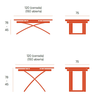 Mesa Centro Elevable Convertible Mesa Comedor Extensible mod. CINZIA