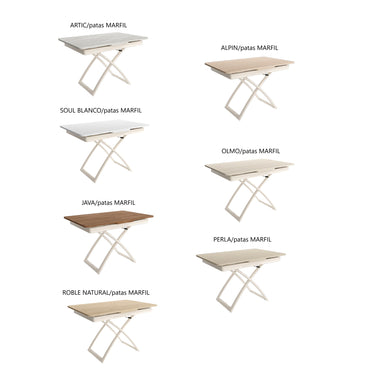 Mesa Centro Elevable Convertible Mesa Comedor Extensible mod. CINZIA