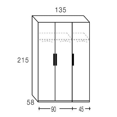 Armario 3 puertas GENOVA