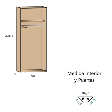 Armario LUCCA 2 puertas mod. 2