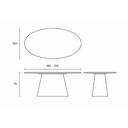 Mesa de comedor ovalada BIMAN medidas y ficha técnica