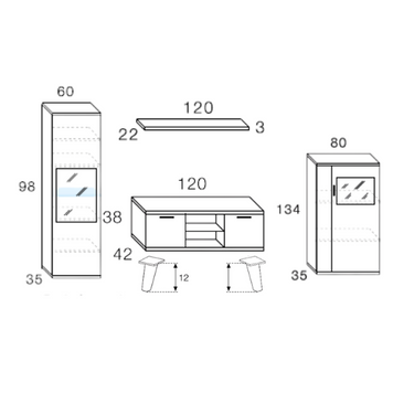medidas composicion salon bolonia