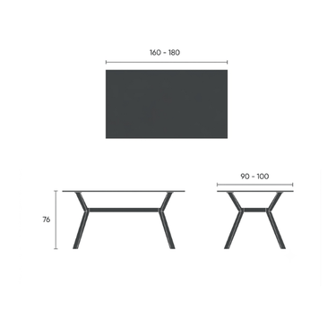 Mesa de comedor rectangular cristal mod. ANITA