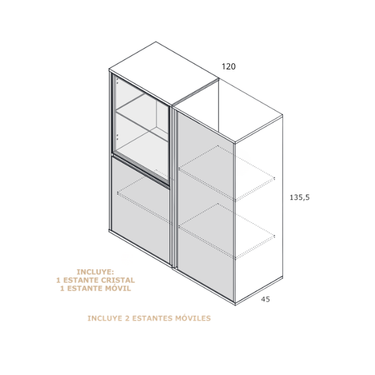 Vitrina Baja Cristal Tivoli