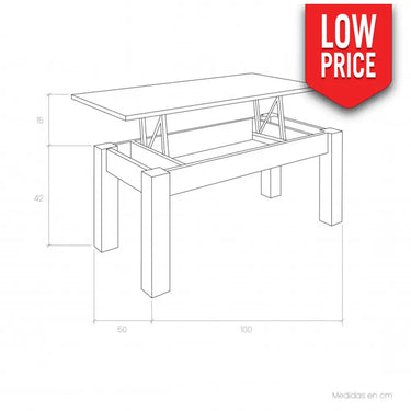Mesa Centro elevable mod. GINA Mesa centro