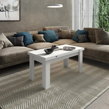 Mesa Centro Elevable Convertible Pata L mod. LIANA