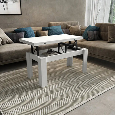 Mesa Centro Elevable Convertible Pata L mod. LIANA