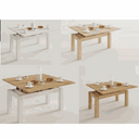 Mesa de centro elevable convertible CHIARA con patas cuadradas y espacio de almacenaje interior