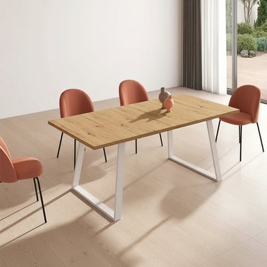 Mesa extensible ALESSANDRA rectangular de diseño moderno y funcionalidad ajustable para comedor