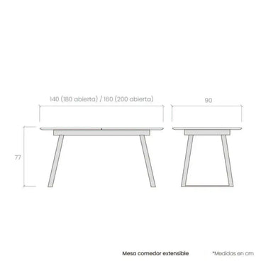 Mesa de comedor extensible mod. ROMINA PIEDRA