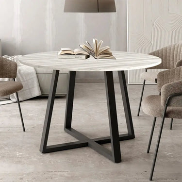 Mesa de comedor redonda fija mod. ANGELINA