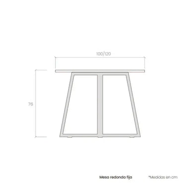 Mesa de comedor redonda fija mod. ANGELINA