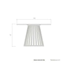 Mesa de comedor redonda fija modelo DELTA con pata central metálica y sobre biselado en diferentes colores de madera