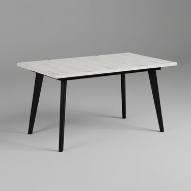 Mesa salón comedor extensible PALMIRA en colores personalizables con patas blancas o negras.