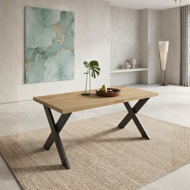 Mesa de centro fija patas metálicas mod. BRUNA