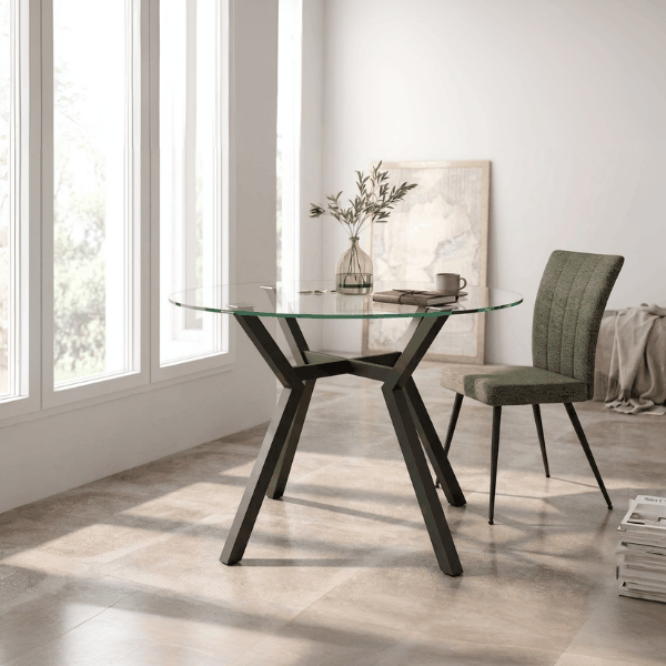 Mesa comedor redonda cristal ANNA