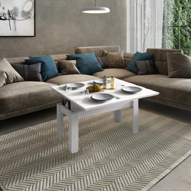 Mesa Centro Elevable Convertible Pata L mod. LIANA