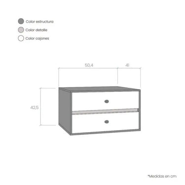 Mesita noche 2 cajones SIENA