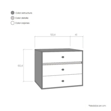Mesita noche 3 cajones SIENA