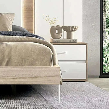Mesita de noche Siena de 2 cajones en diseño minimalista y personalizable