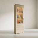 Mueble de salón comedor completo Bolonia con vitrina alta, estantería y mueble TV
