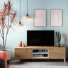 mueble para tv bolonia compacto bicolor con cubo y puertas