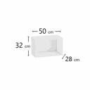 Mueble Recibidor de cubo abierto blanco, con acabado liso y diseño minimalista; mide 50 cm de ancho.